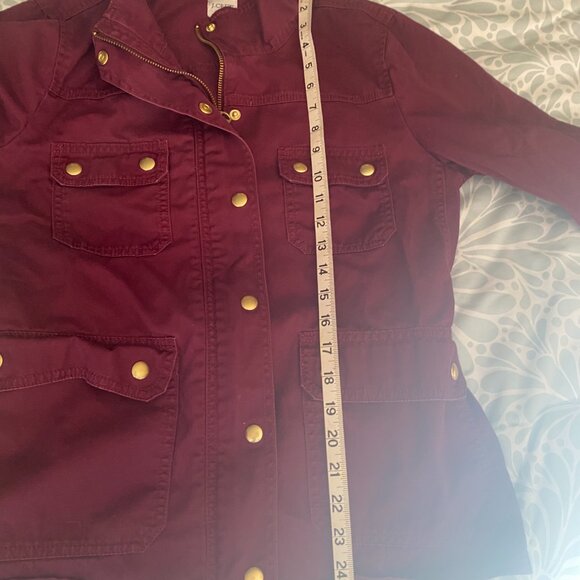 JCREW Burgundy Field Jacket.  Size M.  A14 - Picture 3 of 4